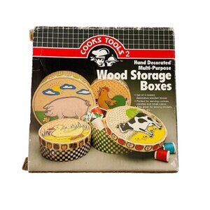 Multi-Purpose Wood Storage Boxes, Set of 4